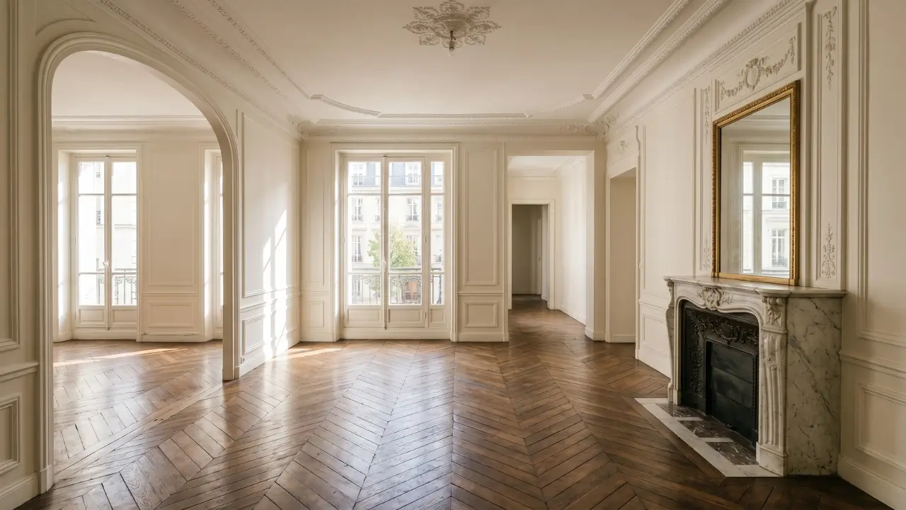 Vue extérieure d'un immeuble de rapport ancien en cours de réhabilitation