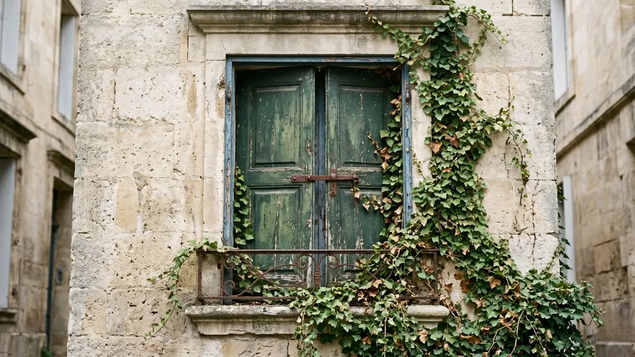 Façade d'immeuble parisien avec volets fermés